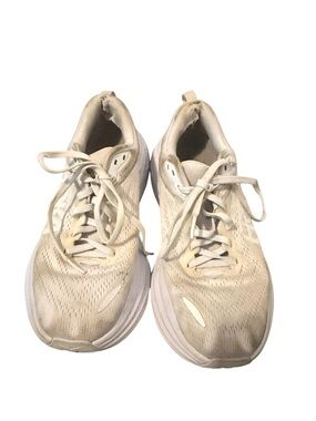 Hoka Sneakers All-White Cushioned Running Shoe Size 7 - needs cleaning!